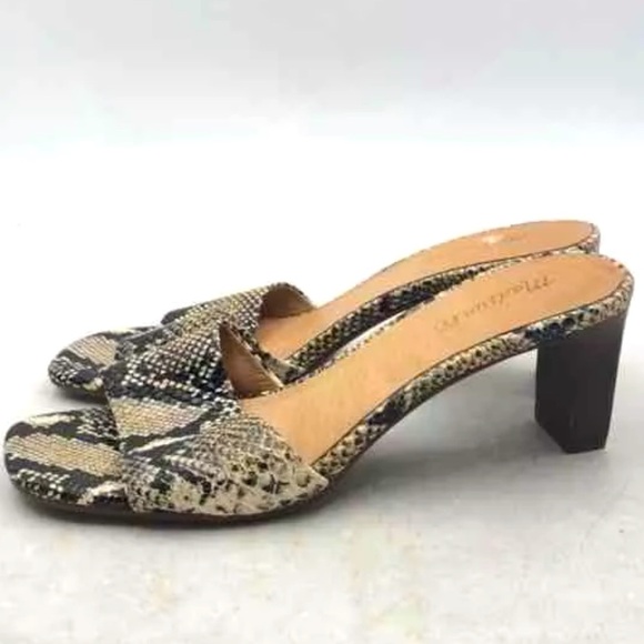 Madewell Shoes - Madewell Python Embossed Leather Slide Sandals Size 9